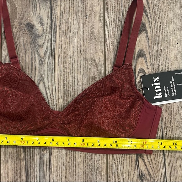 Knix Women's Gossamer Lace Bra in Dark Cherry size S+ NWT - Picture 6 of 12